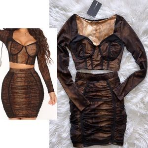 Fashion Nova No Games Skirt Set - Black/combo